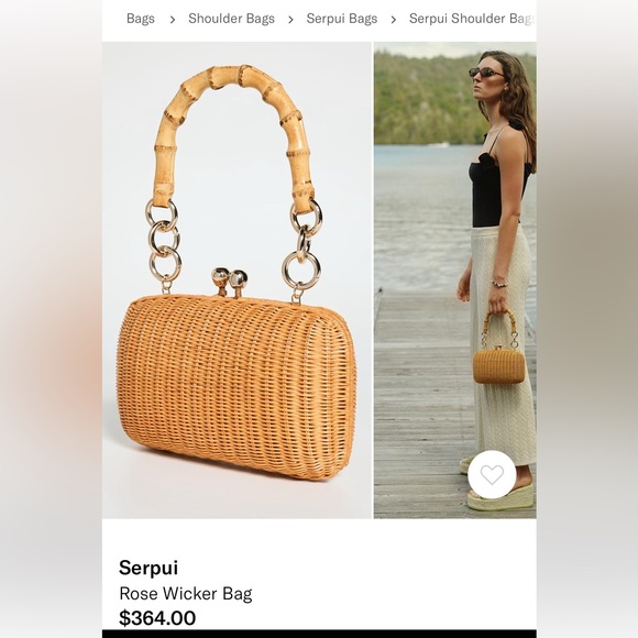 Serpui Rose Wicker Bag - Picture 9 of 9